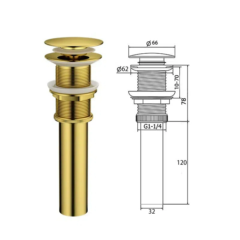 Drain Pipe Clip - จุกปิดท่อน้ำทิ้งแบบกดลง-ยกขึ้นสำหรับอ่างล้างหน้า อุปกรณ์เสริมสำหรับอ่างล้างหน้า ท่อน้ำทิ้ง